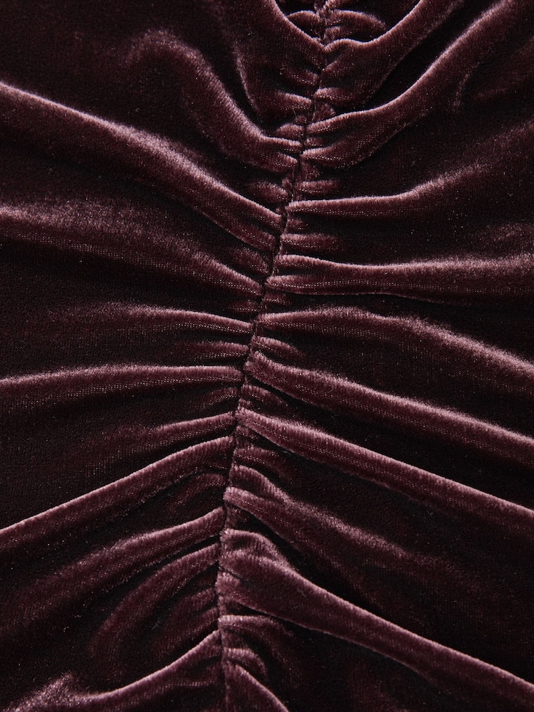 Reiss Plum Purple Demi Velvet Off-Shoulder Top - Image 6 of 6 Reiss Plum Purple Demi Velvet Off-Shoulder Top - Image 6 of 6