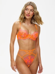 Ann Summers Orange Bright Ambitious Embroidered High Waist Brazilian Knickers - Image 2 of 6