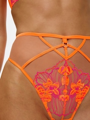 Ann Summers Orange Bright Ambitious Embroidered High Waist Brazilian Knickers - Image 5 of 6