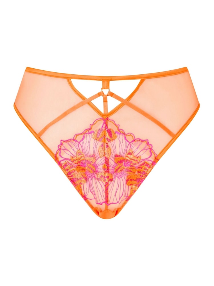 Ann Summers Orange Bright Ambitious Embroidered High Waist Brazilian Knickers - Image 6 of 6