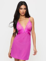 Ann Summers Pink Gracious Lace & Mesh Chemise Nightie - Image 1 of 5