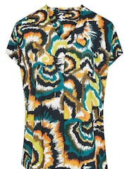 Evans Green Printed Cold Shoulder T-Shirt - Imagem 4 de 5