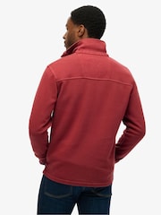 Superdry Red Cotton Classic Pique Half Zip Jumper - Image 2 of 4