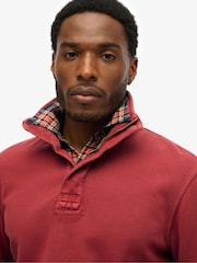 Superdry Red Cotton Classic Pique Half Zip Jumper - Image 3 of 4