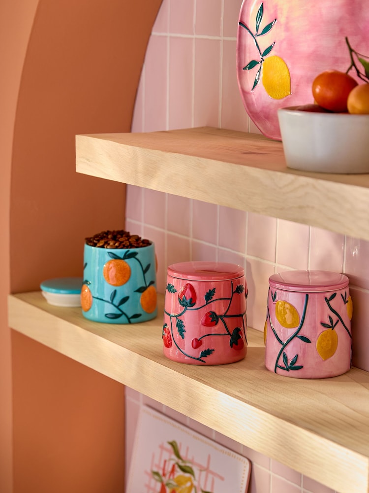Set of 3 Multi Loreto Fruit Storage Jars - Immagine 1 di 4