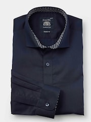 Savile Row Company Classic Fit Blue Cotton Twill Single Cuff Smart Casual Shirt - Image 2 of 3