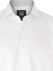 Savile Row Company Classic Fit Blue Cotton Twill Single Cuff Smart Casual Shirt - Image 3 of 3