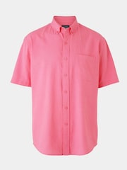 Rosa - Camisas casuais de manga curta deSavile Row Company e algodão com ajuste clássico Linen - Imagem 1 de 3