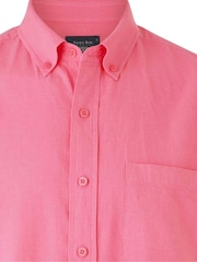 Rosa - Camisas casuais de manga curta deSavile Row Company e algodão com ajuste clássico Linen - Imagem 2 de 3