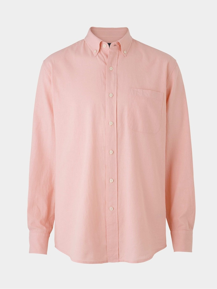Alaranjado - Camisas casuaisSavile Row Company e algodão com botões corte clássico Linen - Imagem 1 de 3