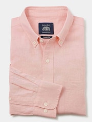 Fersken - Savile Row Company klassisk passform, lin-bomullsblanding, knappeskjorte - Bilde 4 av 5