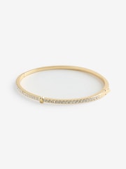 Lauren Ralph Lauren Gold Tone Thin Pave Hinge Bangle Bracelet - Image 1 of 1