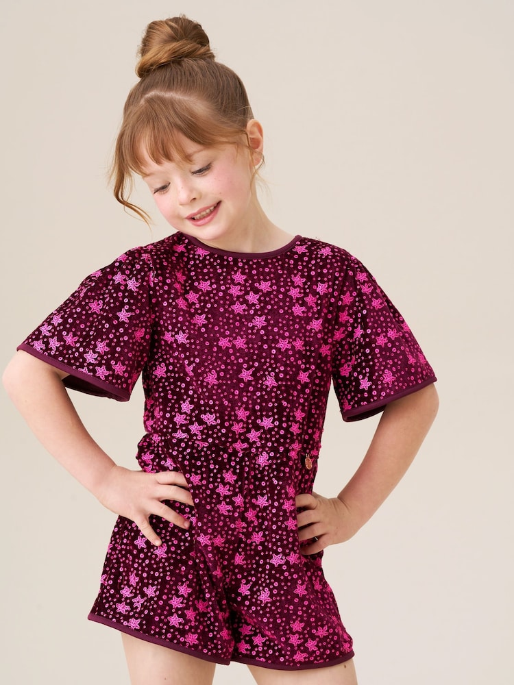 Angel & Rocket Red Nova Sequin Playsuit - Image 1 of 5