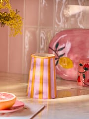 Pink Stripe Utensil Pot - Image 2 of 4