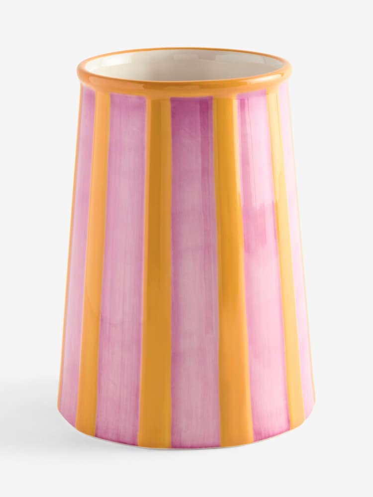 Pink Stripe Utensil Pot - Image 4 of 4