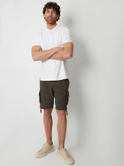 Threadbare Green 100% Cotton Cargo Shorts - Image 2 of 4