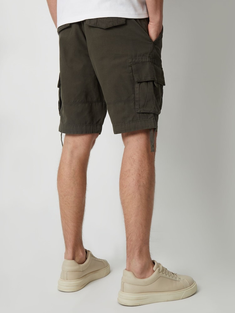 Threadbare Green 100% Cotton Cargo Shorts - Image 4 of 4