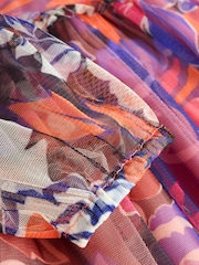 Angel & Rocket Purple Eleanor Floral Print Mesh Dress - Image 4 of 5