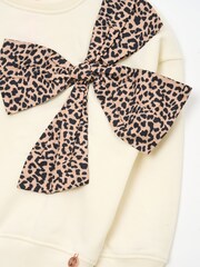 Angel & Rocket Natural Paige Bow Shoulder Sweatshirt - Image 3 of 3