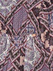 Angel & Rocket Purple Adrienne Balloon Sleeve Boho Print Dress - Image 7 of 7