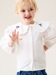 Angel & Rocket White Afina Embroidered Collar Blouse - Image 4 of 4