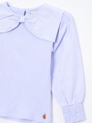 Angel & Rocket Elise Bow Collar Woven Sleeve Top - Slika 7 iz 7