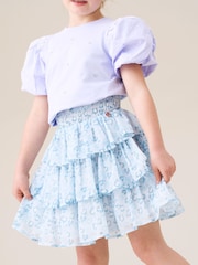 Angel & Rocket Blue Polly Leopard Print Ra Ra Skirt - Image 1 of 6