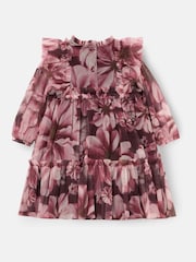 Angel & Rocket Purple Eleanor Floral Print Mesh Dress - Image 2 of 3