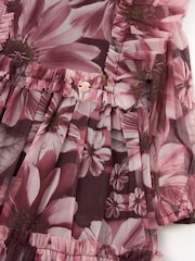 Angel & Rocket Purple Eleanor Floral Print Mesh Dress - Image 8 of 8