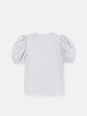 Angel & Rocket Grey Agatha Heart Print Rib T-Shirt - Image 5 of 6
