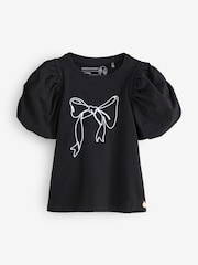 Angel & Rocket Black Aofie Bow T-Shirt - Image 1 of 5