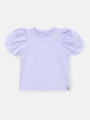 Angel & Rocket Purple Aofie Bow T-Shirt - Image 3 of 5