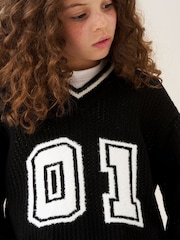 Angel & Rocket Black Reece Varsity Jumper - Image 3 of 7