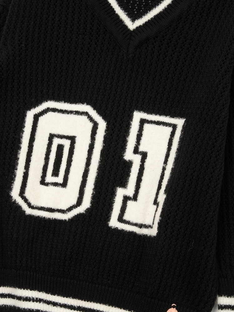 Angel & Rocket Black Reece Varsity Jumper - Image 7 of 7