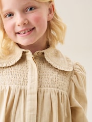 Angel & Rocket Natural Harper Shirred Denim Shirt Dress - Image 3 of 7