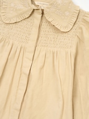 Angel & Rocket Natural Harper Shirred Denim Shirt Dress - Image 7 of 7