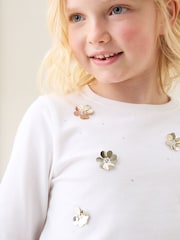 Angel & Rocket White Georgie Sequin Embellished Long Sleeve T-Shirt - Image 3 of 5