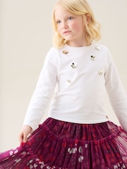 Angel & Rocket White Georgie Sequin Embellished Long Sleeve T-Shirt - Image 4 of 5