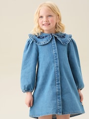 Angel & Rocket Aria Denim Embroidered Collar Dress - Imagen 2 de 5
