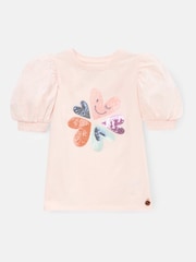 Angel & Rocket Fusia Pink Agatha Heart Print Rib T-Shirt - Image 4 of 6