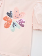 Angel & Rocket Fusia Pink Agatha Heart Print Rib T-Shirt - Image 6 of 6