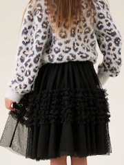 Angel & Rocket Black Sallie Ruffle Mesh Skirt - Image 3 of 6
