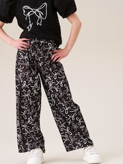 Angel & Rocket Black Fleur Printed Wide Leg Trousers - Image 2 of 7