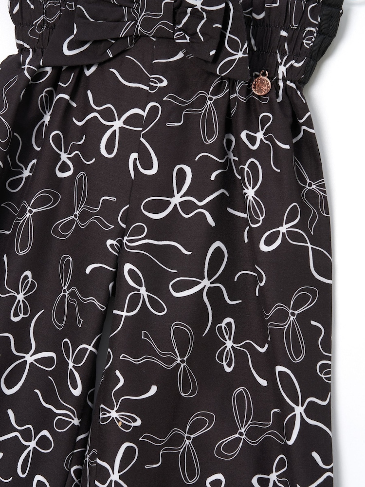Angel & Rocket Black Fleur Printed Wide Leg Trousers - Image 7 of 7