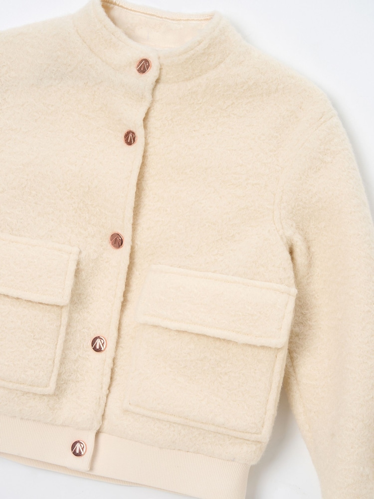 Angel & Rocket Cream Brodie Boucle Jacket - Image 9 of 9 Angel & Rocket Cream Brodie Boucle Jacket - Image 9 of 9