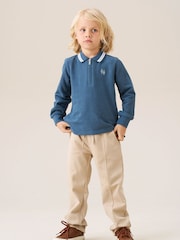Angel & Rocket Blue Cameron Texture Knit Polo Shirt - Image 3 of 4