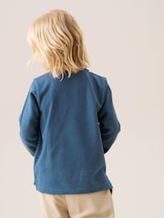 Angel & Rocket Blue Cameron Texture Knit Polo Shirt - Image 4 of 4