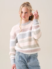 Angel & Rocket Pink Sloane Pretty Stripe Jumper - Image 1 of 7