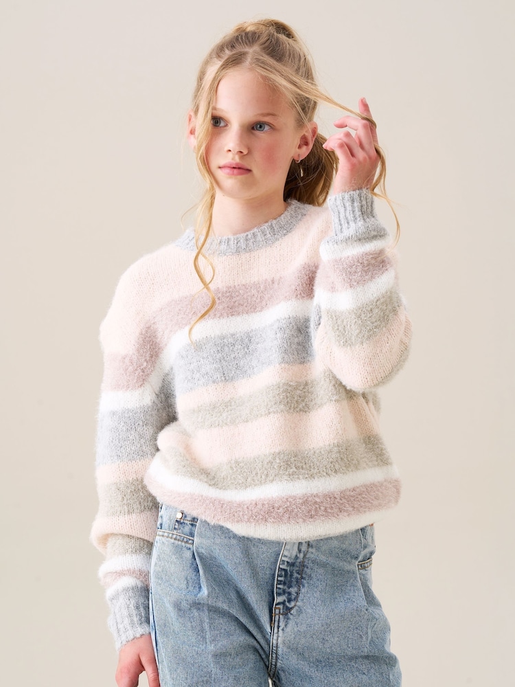 Angel & Rocket Pink Sloane Pretty Stripe Jumper - Image 1 of 7 Angel & Rocket Pink Sloane Pretty Stripe Jumper - Image 1 of 7