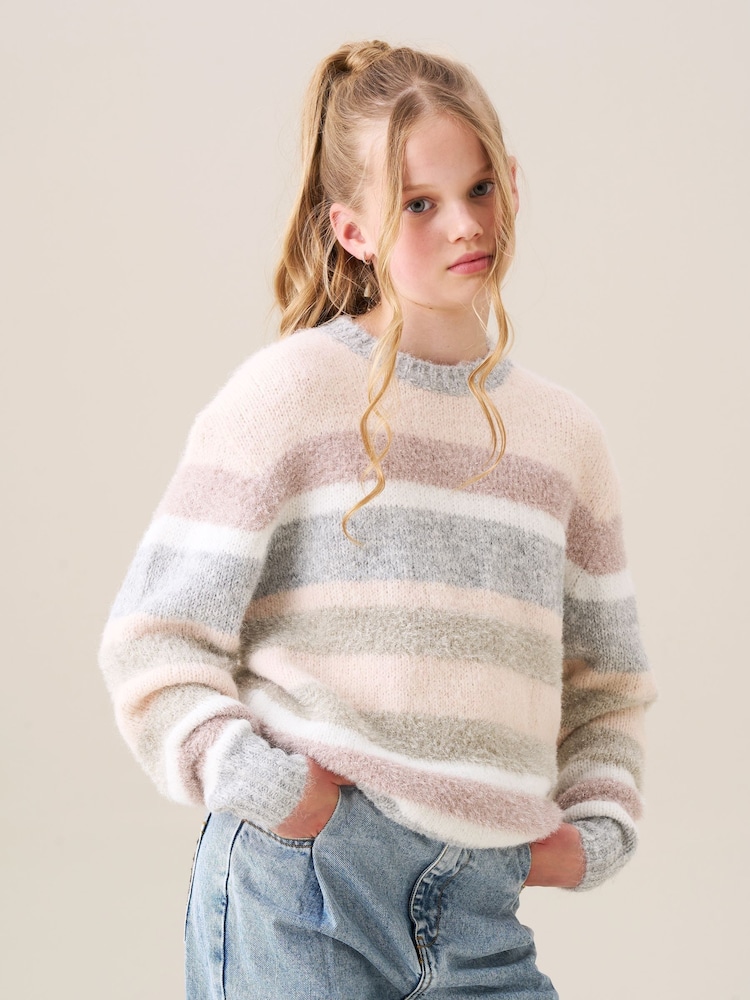 Angel & Rocket Pink Sloane Pretty Stripe Jumper - Image 2 of 7 Angel & Rocket Pink Sloane Pretty Stripe Jumper - Image 2 of 7